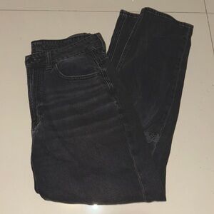 American Eagle Black Ripped Mom Jeans